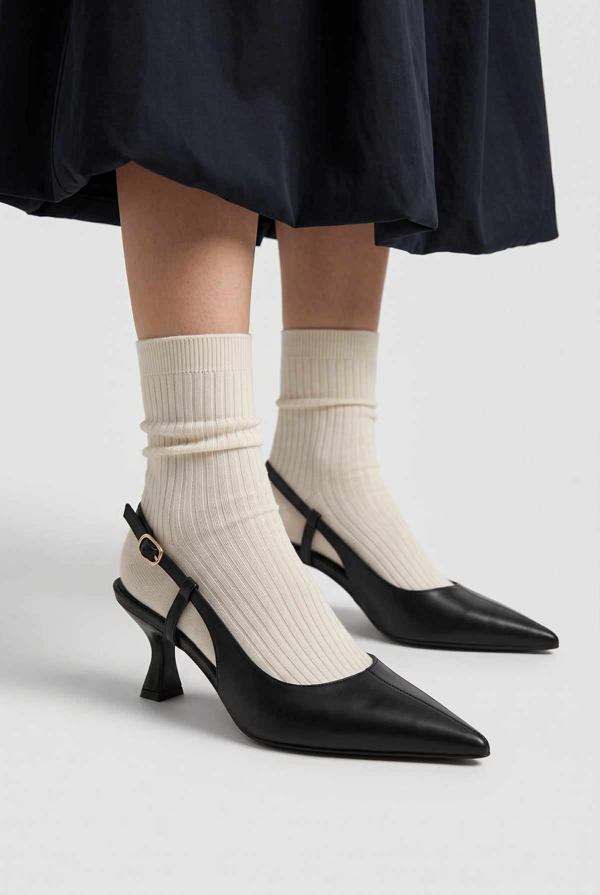 Noir Point Slingbacks