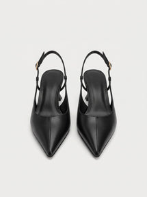 Noir Point Slingbacks