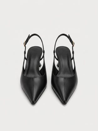 Noir Point Slingbacks