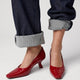 Scarlet Patent Pumps