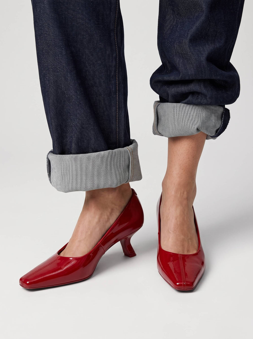 Scarlet Patent Pumps