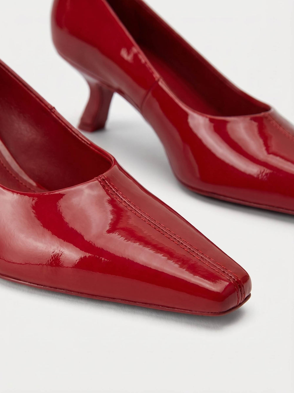 Scarlet Patent Pumps